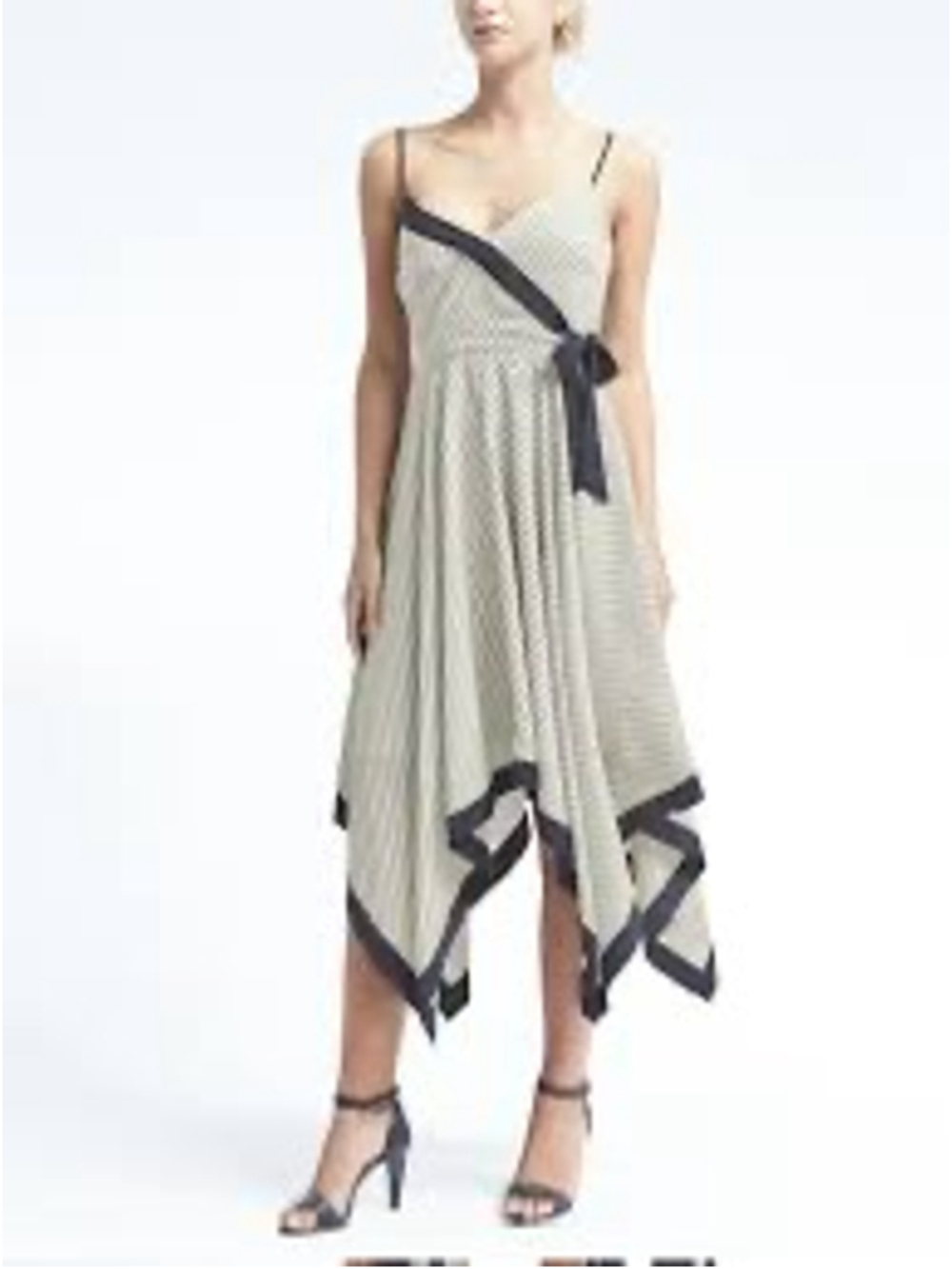 Banana Republic Asymmetrical Handkerchief-Hem Midi Dress Womens Size 10 Elegant